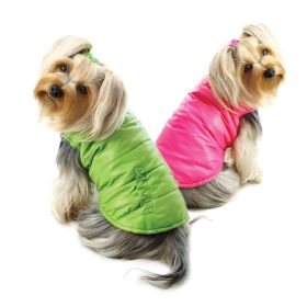 Reversible Parka Vest with Ruffle Trims (yellow: Lime/Pink, Extra Large:: M)