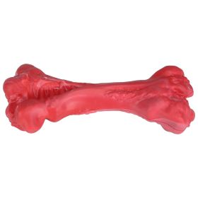 Dog Chew Toy Dog Teething Toy Dog Chew Bone with Beef Flavor Suitable for Aggressive Chewers Small Medium Large Dogs (Option:: RedWhite_M)