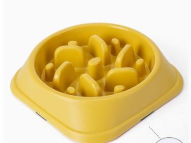 Pet Slow Feeding Bowl Dog Bowl Anti-choke Anti-skid (Option:: Conventional-02 Style Yellow)