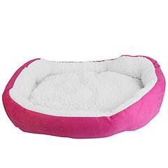 Pet Dog Bed Soft Warm Fleece Puppy Cat Bed Dog Cozy Nest Sofa Bed Cushion For S/M Dog (Option:: Pink)