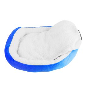Pet Dog Bed Soft Warm Fleece Puppy Cat Bed Dog Cozy Nest Sofa Bed Cushion For S/M Dog (Option:: Blue)