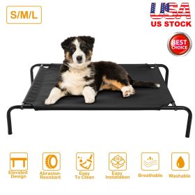 Elevated Pet Bed Dogs Cot Dogs Cats Cool Bed S/M/L Heavy-Duty Breathable Washable Indoor Outdoor Use (Option:: L)