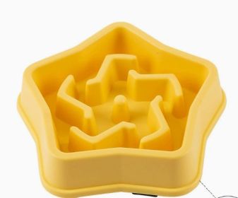 Pet Slow Feeding Bowl Dog Bowl Anti-choke Anti-skid (Option:: Conventional-03 Yellow)
