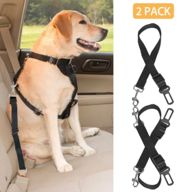 2Pcs Pet Dog Seat Belt Leash Adjustable Pet Dog Cat Safety Leads Harness (Option: 2PCS)
