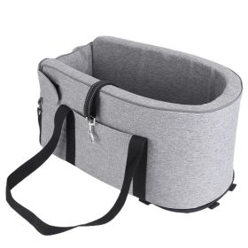 Console Pet Car Seat with Storage Pocket Booster Car Seat Portable Pet Travel Bag Machine Washable Pet Seat Fit For Small Dog Cat (Option:: Silver)