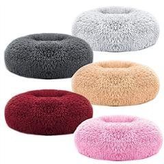 Pet Dog Bed Soft Warm Fleece Puppy Cat Bed Dog Cozy Nest Sofa Bed Cushion For S/M Dog (Option:: Brown_L)