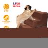Dog Stairs Pet Step For Bed Couch Sofa Car 4 Steps Soft Foam Detachable Dogs Cats Climb Ladder
