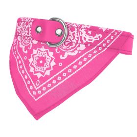 Adjustable Bandana Leather Pet Collar Triangle Scarf (Option:: Pink_L)