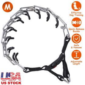 Adjustable Dog Choke Collar Training Chain Dog Necklace with Buckle for Small Medium Large Dogs (Option:: M)
