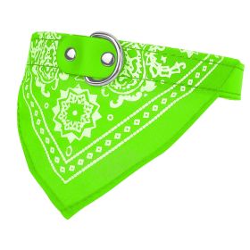 Adjustable Bandana Leather Pet Collar Triangle Scarf (Option:: Green_L)