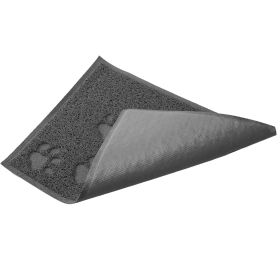 Dog Bowl Mat Pet Food Water Feeding Mat Non-slip Pet Dish Tray Mat Paw Clean Placemat (Option:: Square_Grey)