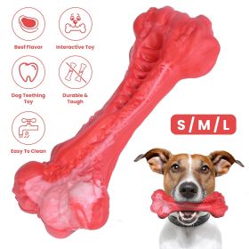 Dog Chew Toy Dog Teething Toy Dog Chew Bone with Beef Flavor Suitable for Aggressive Chewers Small Medium Large Dogs (Option:: RedWhite_L)