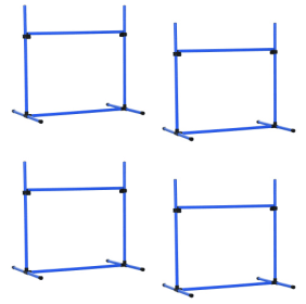 4-piece Dog Agility Training Equipment With Height-adjustable Jumping Poles (yellow: Blue)