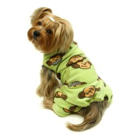 Silly Monkey Front Sleeveless Fleec Pajamas (yellow: Lime, Extra Large:: L)
