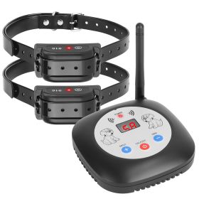 328FT Electric Wireless Dog Fence System With GPS Location Monitor Collar Receiver Rechargeable Beep Vibration Fence System for Small Medium Large Dog (Option:: 2Collar)