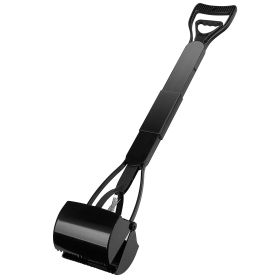 31.5in Pet Pooper Scooper Foldable Long Handle Dog Poop Waste Pick Up Rake for Large Medium Small Dogs Cats Pets (Option:: Black)