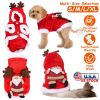 Pet Christmas Clothes Santa Claus Reindeer Antlers Costume Winter Outfit New Year Coat For SMALL/MEDIUM Dogs Cats Available in S/M/L/XL