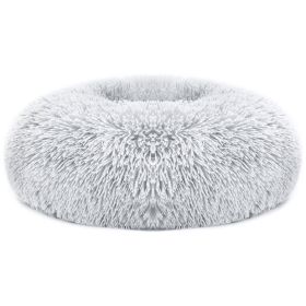 Pet Dog Bed Soft Warm Fleece Puppy Cat Bed Dog Cozy Nest Sofa Bed Cushion For S/M Dog (Option:: Gray_L)