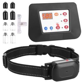 990FT Radius Dog Training Collar Wireless Fence IPX6 Waterproof Pet Beep Vibration Electric Shock Fence System 3 Channels Rechargeable Transmitter Rec (Option:: With1Collar)