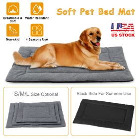 Dog Bed Mat Comfortable Fleece Pet Dog Crate Carpet Reversible Pad Joint Relief For S/M/L Dogs w/ Water Resistant Breathable Cushion Pad Sofa Car Seat (Option:: M)