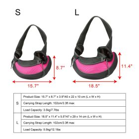 Pet Carrier for Dogs Cats Hand Free Sling Adjustable Padded Strap Tote Bag Breathable Shoulder Bag Carrying Small Dog Cat (Option:: Pink_L)
