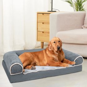 Dog Bed Pet Bed Sofa Dog Couch Pet Cushion Carpet Mattress with Washable and Removable Cover for Medium Large Dogs (Option:: DarkGrey_2XL)