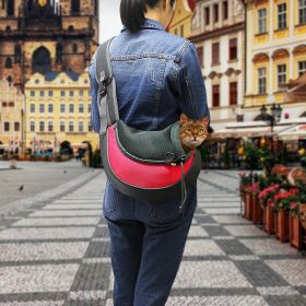 Pet Carrier for Dogs Cats Hand Free Sling Adjustable Padded Strap Tote Bag Breathable Shoulder Bag Carrying Small Dog Cat (Option:: Red_S)