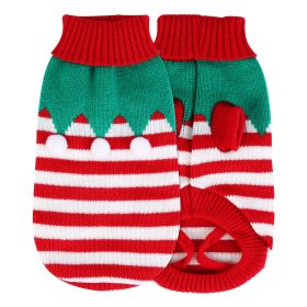 Pet Christmas Turtleneck Sweater Dog Cat Christmas Clothes Snowman Stripes Costume Winter Holiday Sweater for Small Medium Kitten Puppy Cats Dogs (Option:: Furball_L)