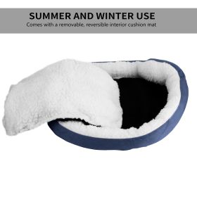 Pet Dog Bed Soft Warm Fleece Puppy Cat Bed Dog Cozy Nest Sofa Bed Cushion For S/M Dog (Option:: Grey)