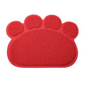 Dog Bowl Mat Pet Food Water Feeding Mat Non-slip Pet Dish Tray Mat Paw Clean Placemat (Option:: Paw_Red)