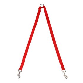 Double Dogs Leash Two Dogs Leash No-Tangle Dual Dogs Lead Metal Coupler Dog Walking Training Leash Pet Leashes for 2 Dogs (Option:: Red)