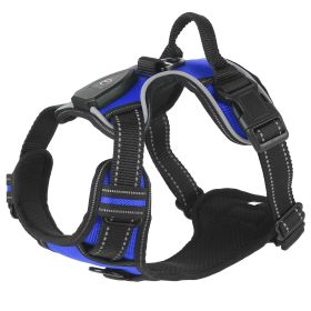 Light Up Dog Harness Rechargeable LED Dog Harness No Pull Lighted Dog Vest with Handle for Small/Medium/Large Dogs (Option:: DarkBlue_M)