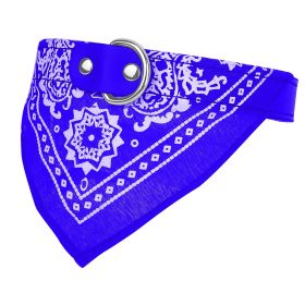 Adjustable Bandana Leather Pet Collar Triangle Scarf (Option:: Blue_M)