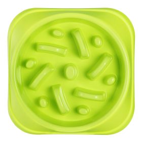 Dog Cat Slow Feeder Bowl Pet No Gulp Feeder Bowl Anti-Bloat Feeding Plate (Option:: Green)