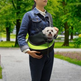 Pet Carrier for Dogs Cats Hand Free Sling Adjustable Padded Strap Tote Bag Breathable Shoulder Bag Carrying Small Dog Cat (Option:: Green_L)