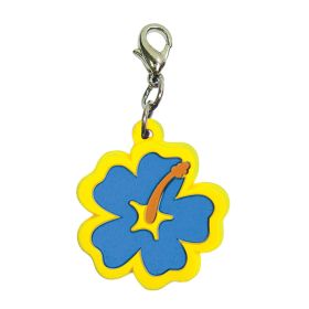 Soft PVC Rubber Hibiscus Charms (Color: Blue, size: 1" diameter)