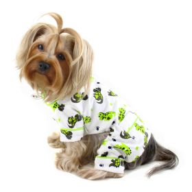 Playful Dinosaur Flannel Pajamas (yellow: White, Extra Large:: XS)