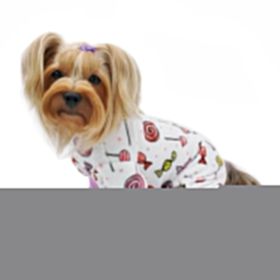 Ultra Soft Plush Minky Sweet Candies Pajamas (yellow: White, Extra Large:: S)