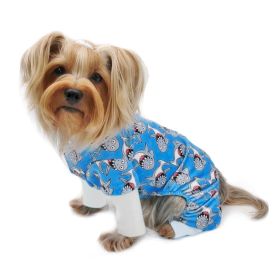 Ultra Soft Plush Minky Silly Sharks Pajamas (yellow: Blue, Extra Large:: S)