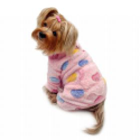 Ultra Plush Colorful Hearts Turtleneck Pajamas (yellow: Pink, Extra Large:: XS)