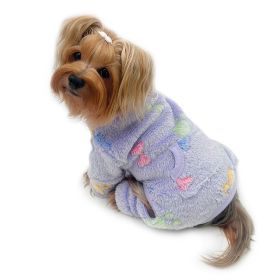 Ultra Plush Colorful Bones/Paws Turtleneck Pajamas (yellow: Purple, Extra Large:: XS)