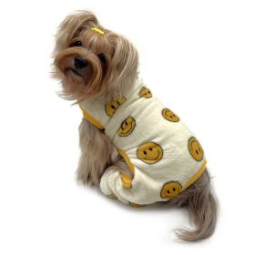 Ultra Plush Happy Face Front Sleeveless Pajamas (yellow: Yellow, Extra Large:: XS)