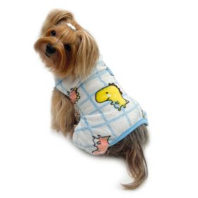 Ultra Plush Colorful Dinosaurs Front Sleeveless Pajamas (yellow: White, Extra Large:: XS)