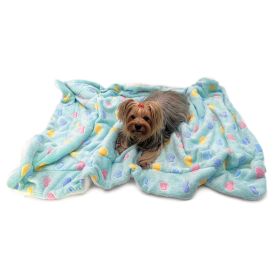 Ultra Plush Colorful Hearts Blanket (yellow: Blue, Extra Large:: 30" x 20")
