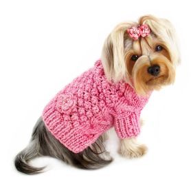 Pink Bobble Stitch Turtleneck Hand Knitted Sweater (yellow: Purple, Extra Large:: XL: Pink, Extra Large: yellow: Purple, Extra Large:: XL: XS)