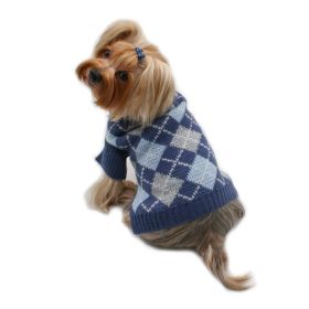 Argyle Turtleneck Sweater in Red/Black/Blue/Gray (yellow: Green/Blue, Extra Large:: XL)
