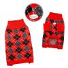 Argyle Turtleneck Sweater in Red/Black/Blue/Gray