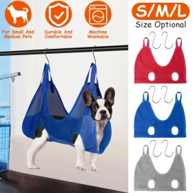 Dog Hammock Helper Pet Grooming Hammock Harness Restraint Bag Helper Breathable for Nail Trimming Clipping (Option:: Blue_S)