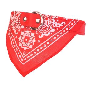 Adjustable Bandana Leather Pet Collar Triangle Scarf (Option:: Red_M)
