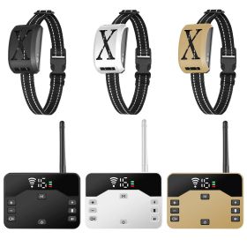 2 In 1 Wireless Electric Dog Fence Waterproof Pet Shock Boundary Containment System Electric Training Collar for Small Medium Large Dogs (Option:: White_1Collar)